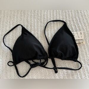 FOREVER 21 Women’s Black Triangle Stringed Bikini Top